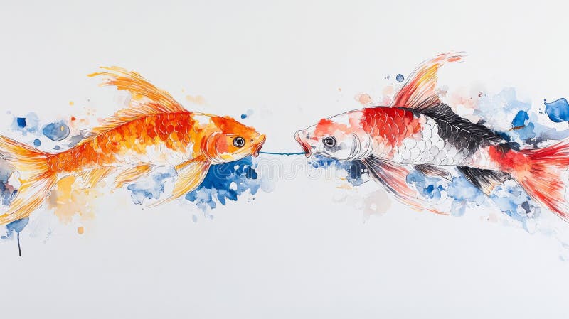 Vibrant underwater scene featuring colorful fish chasing bait stock image