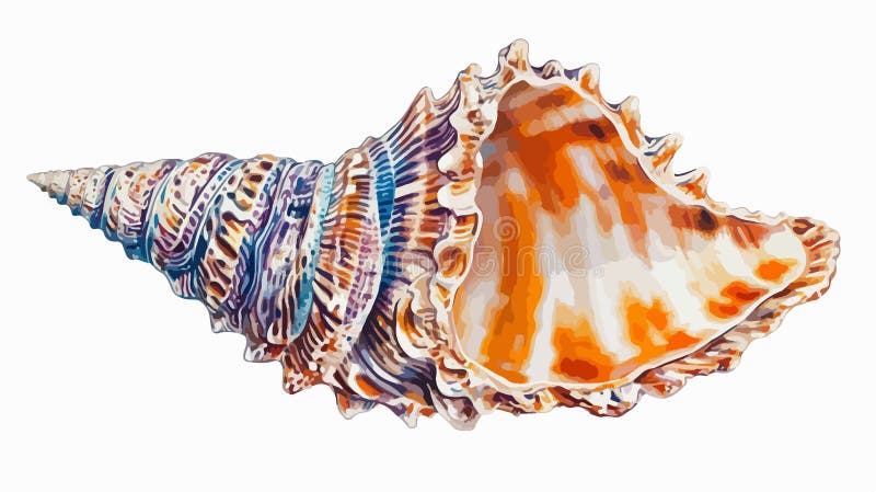 Vibrant Underwater Shell Colored Vector Illustration vector illustration