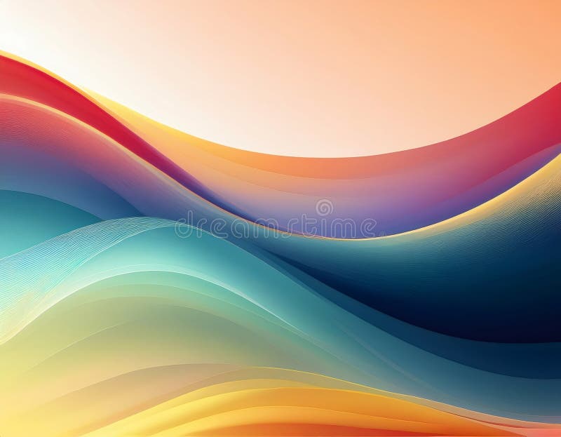 Vibrant, undulating lines weaving dynamic wave pattern with energetic color gradient royalty free stock image