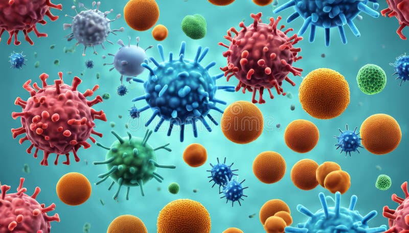 Vibrant Viruses a Colorful Illustration of Various Types of Viruses Vibrant Viruses a Colorful Illustration of Various Types of Viruses
