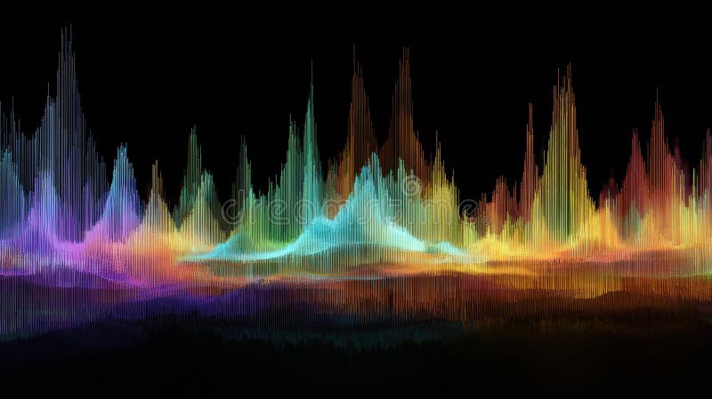 Colorful Audio Waveforms Showcasing the Diversity of Latin Music Genres in a Vibrant Display