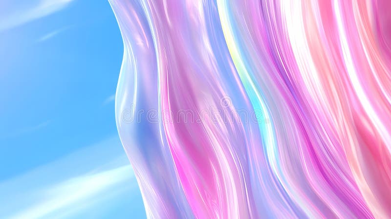 Vibrant Wave of Iridescent Fluid Creates a Dreamy Abstract Background royalty free illustration