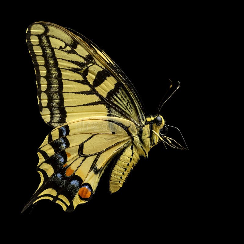 Vibrant Yellow Butterfly Close-Up royalty free illustration
