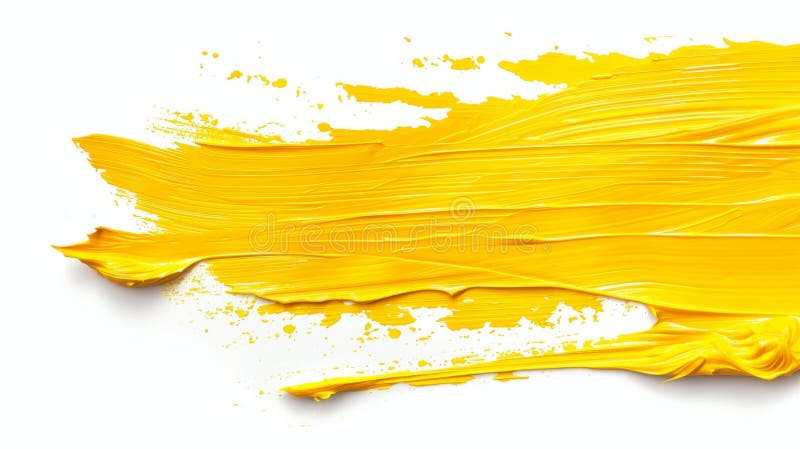 Vibrant Yellow Paint Brushstroke Texture, Generative AI royalty free stock photos