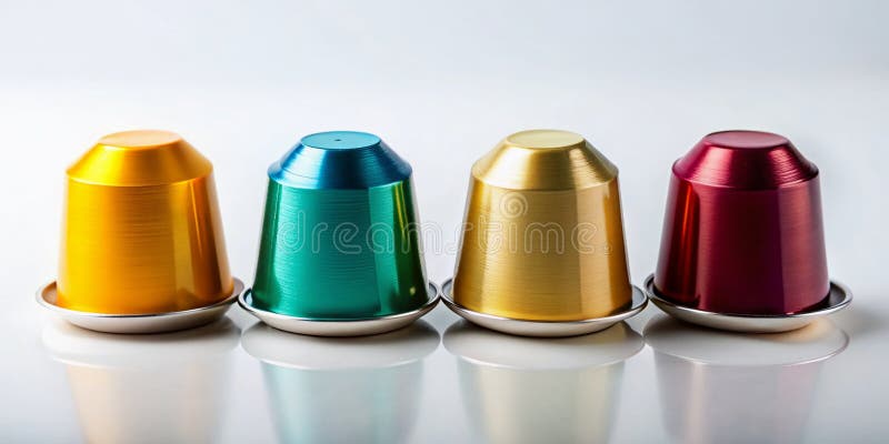 Vibranta espressopodar för krävande hembryggor : uppleva rik smakrik kaffe hemma stock illustrationer