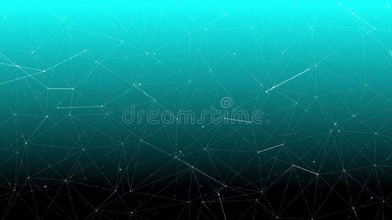 Vibrante azul brillante conexión abstracta red web animación datos visualización de plexo flotante geométrico stock de ilustración
