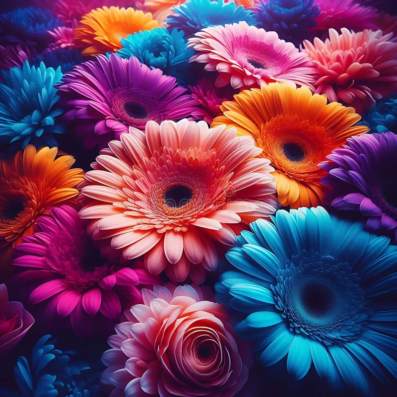 Vibrante explosión floral con gerberas coloridas libre illustration