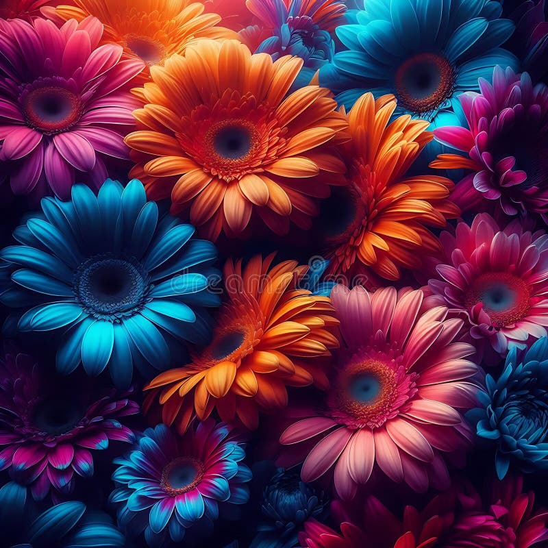 Vibrante explosión floral con gerberas coloridas ilustración del vector