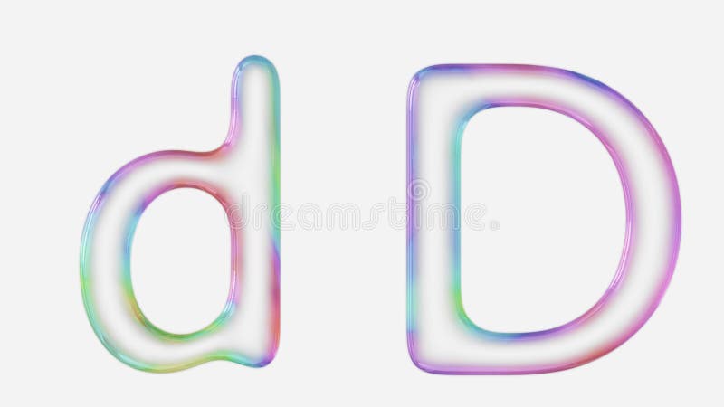 Vibrantly Colorful Upper and Lower Case U Rendered Using a Bubble Stock ...