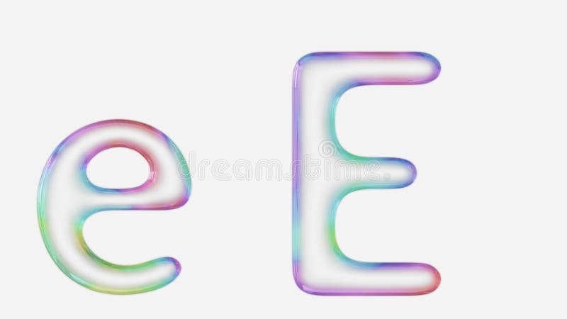 Vibrantly Colorful Upper And Lower Case E Rendered Using A Bubble