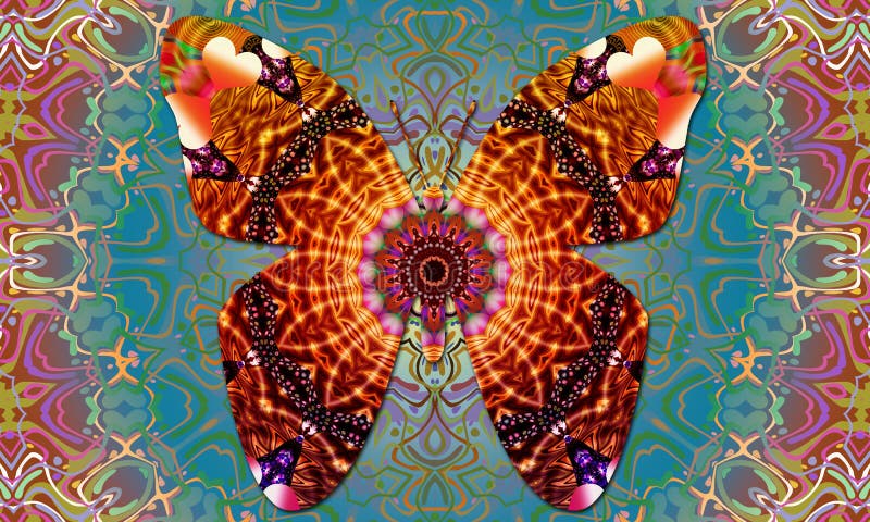 Vibrazioni della mandala di Butterflie buone illustrazione di stock Vibrazioni della mandala di Butterflie buone illustrazione di stock