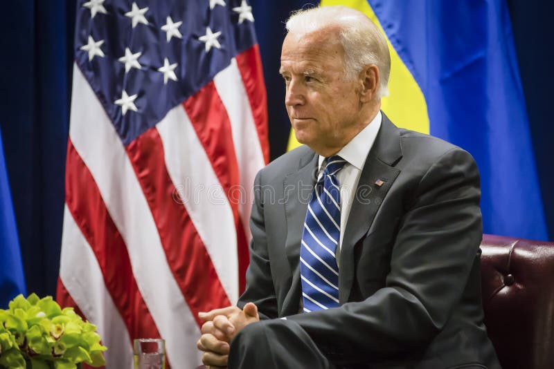 NEW YORK, USA - Sep 29, 2015: US Vice President Joe Biden during a meeting with President of Ukraine Petro Poroshenko in New York. NEW YORK, USA - Sep 29, 2015: US Vice President Joe Biden during a meeting with President of Ukraine Petro Poroshenko in New York