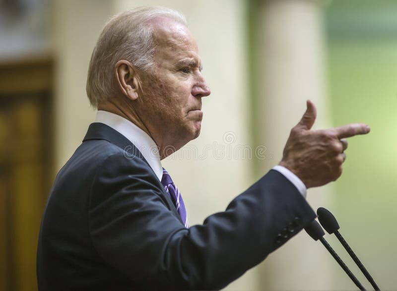 Vice-président Joseph Biden des Etats-Unis dans Verkhovna Rada de l'Ukraine photographie stock