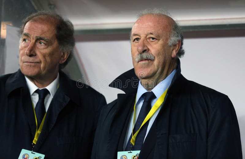 Vicente del Bosque und sein Assistent, Jose Antonio Grande stockbilder Vicente del Bosque und sein Assistent, Jose Antonio Grande stockbilder