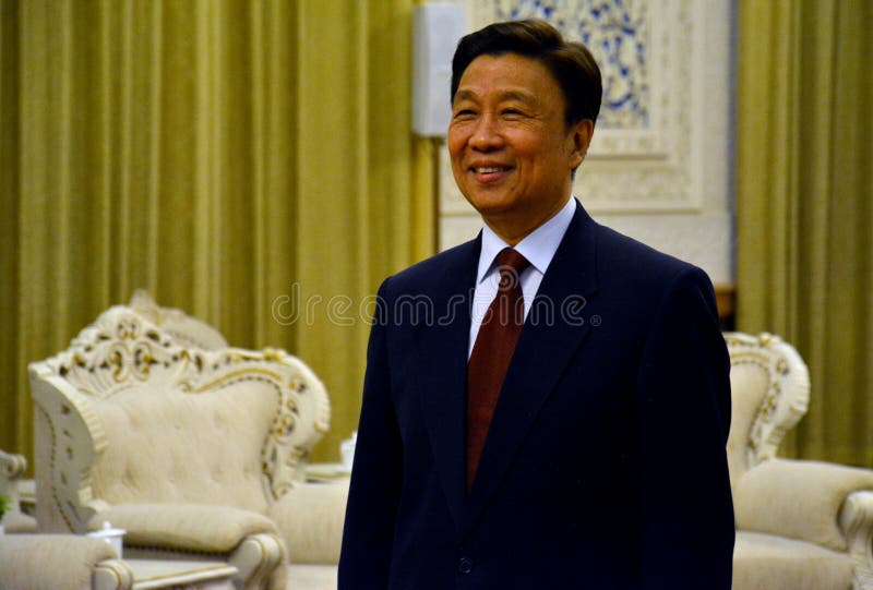 Vicepresidente chino Li Yuanchao durante la reunión imagen de archivo Vicepresidente chino Li Yuanchao durante la reunión imagen de archivo