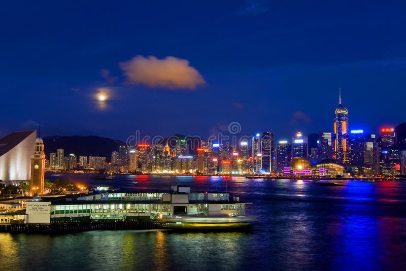 Victoria Harbour in Moonlight