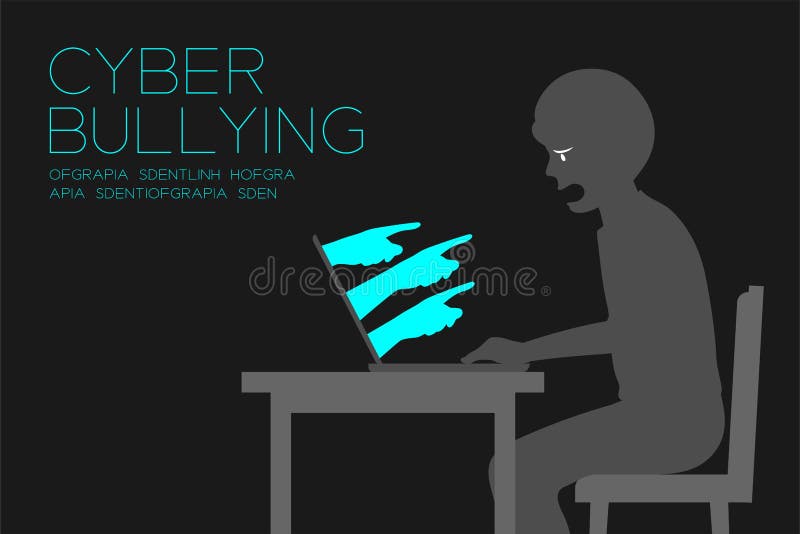 Cyber bullying and online crime concept Royalty Free Vector