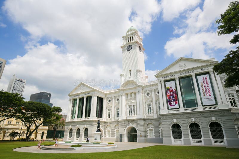 Victoria Theatre und Konzertsaal, Singapur stockfotos Victoria Theatre und Konzertsaal, Singapur stockfotos