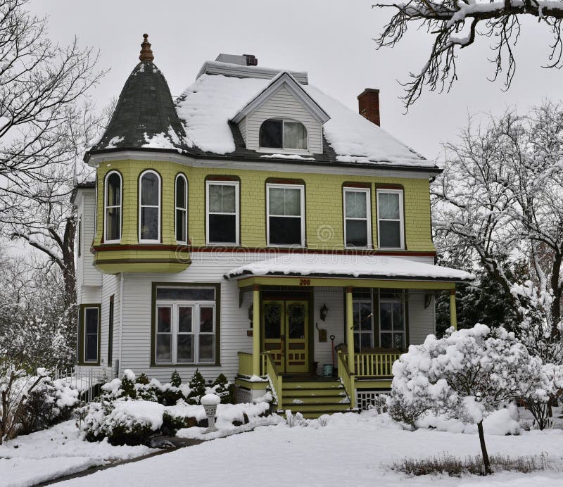 Victorian House In Snow