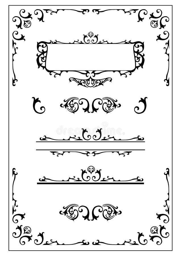 Victorian decorative design elements illustration. Victorian decorative design elements illustration