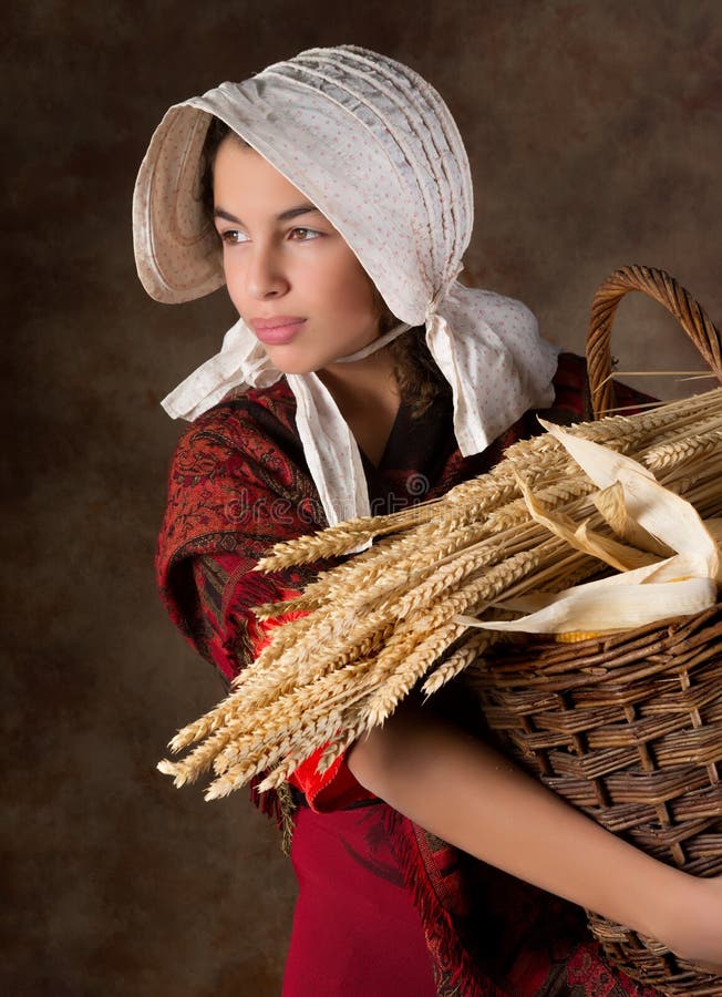 Victorian Peasant Girl Basket Stock Photos Free & RoyaltyFree Stock