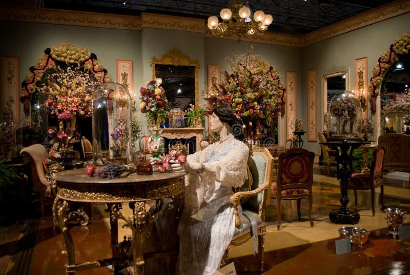 Victorian Room Flower Show editorial stock image. Image of gardening