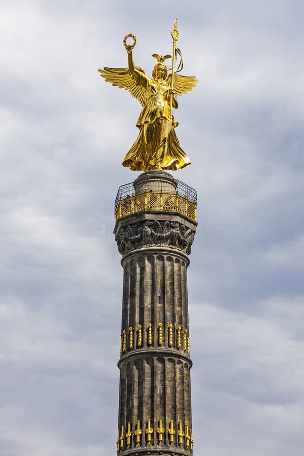 Victory Column Siegessaeule em Berlim, Alemanha foto de stock royalty free Victory Column Siegessaeule em Berlim, Alemanha foto de stock royalty free