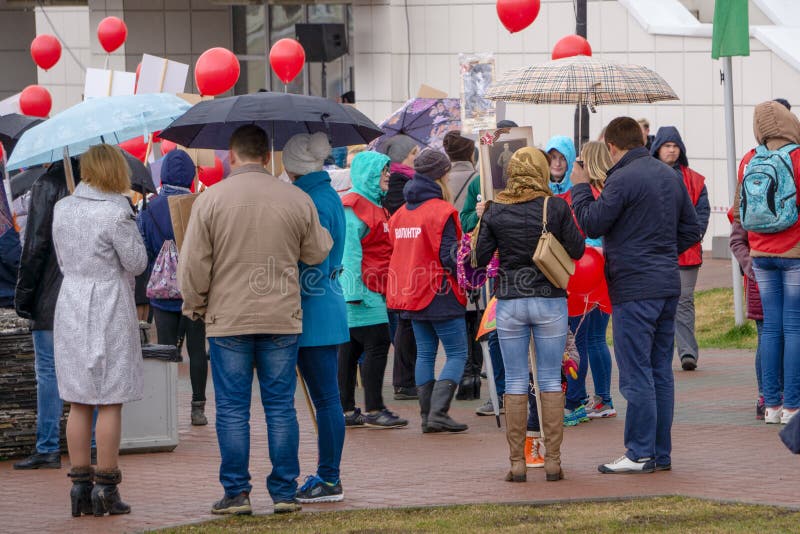 Victory Day-vieringen in park-Rusland Berezniki 9 2018 2018 stock afbeelding Victory Day-vieringen in park-Rusland Berezniki 9 2018 2018 stock afbeelding