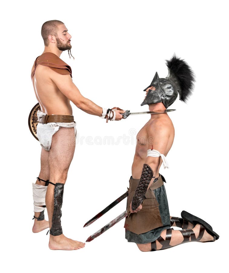 [IMAGE:https://thumbs.dreamstime.com/b/victory-gladiator-ending-oponent-isolated-white-background-60415469.jpg]