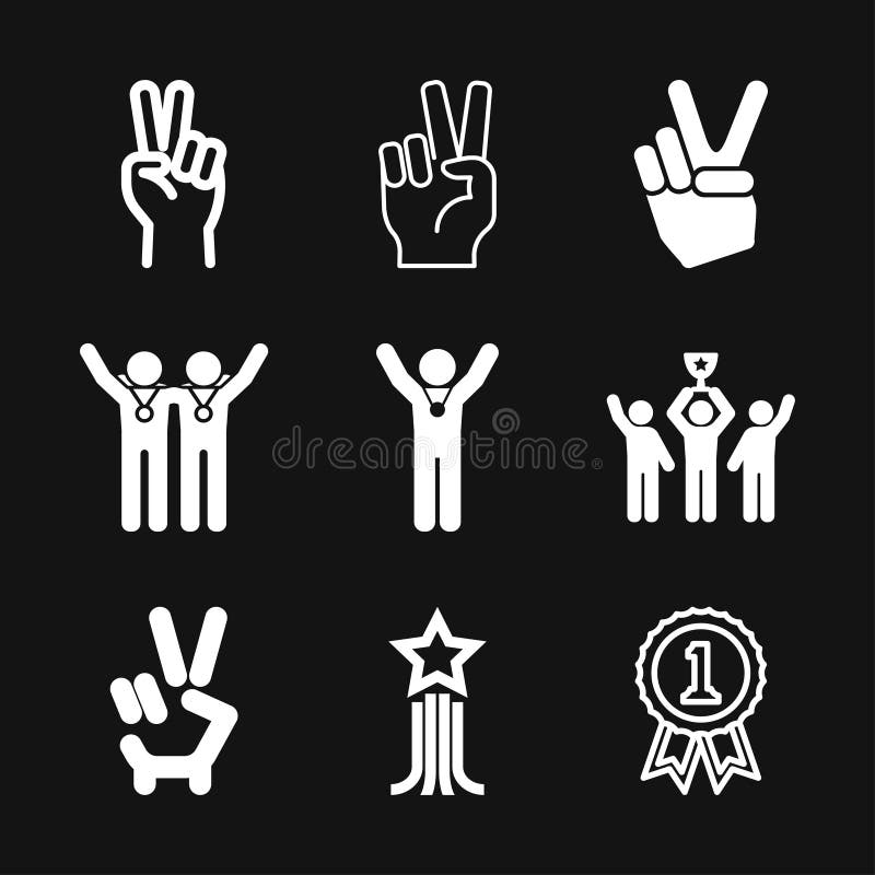 Victory Icon Vector Sign Symbol for Design Stock Illustration
