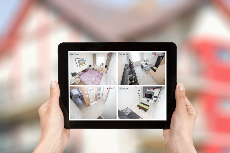 Vid futé à la maison de maison d'alarme de système de moniteur de surveillance de télévision en circuit fermé d'appareil-photo photos stock Vid futé à la maison de maison d'alarme de système de moniteur de surveillance de télévision en circuit fermé d'appareil-photo photos stock