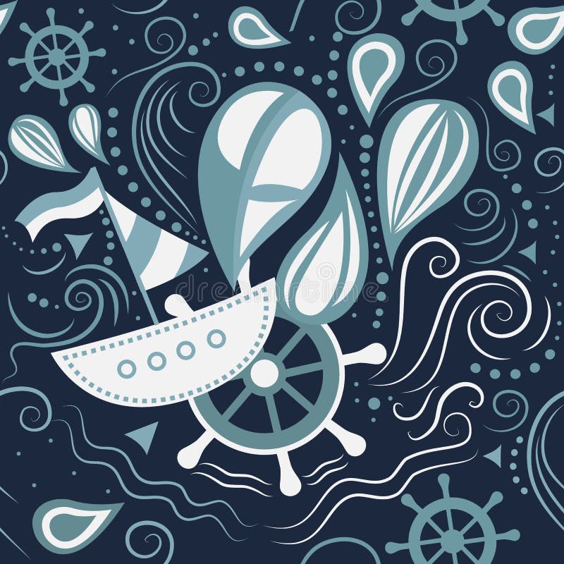 Vida marina inconsútil del modelo del vector libre illustration Vida marina inconsútil del modelo del vector libre illustration