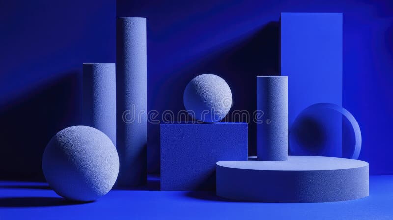 Vida residual moderna de objetos geométricos, incluidos cilindros y cubos de esferas foto de archivo libre de regalías