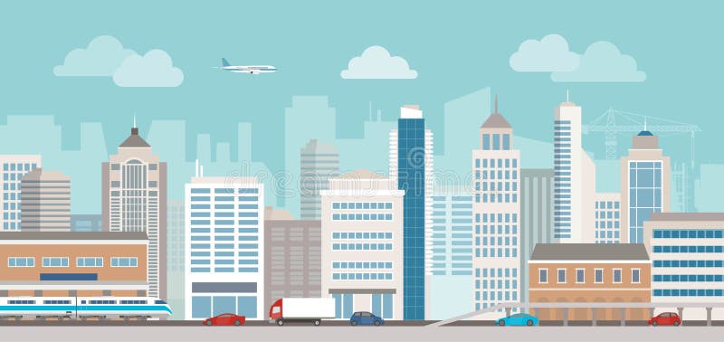 Vida citadina ilustração royalty free