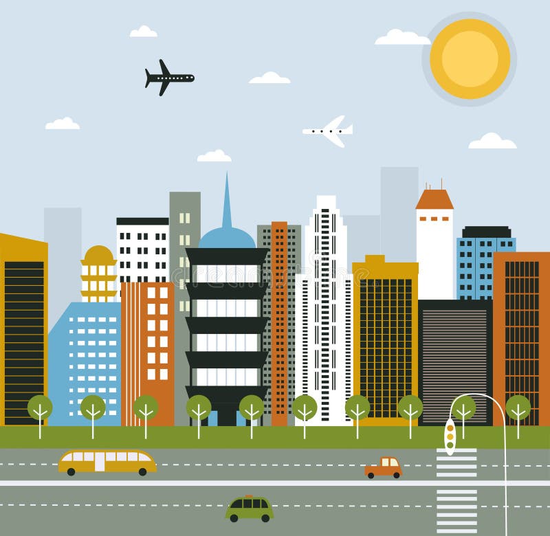 Vida na cidade grande ilustração do vetor