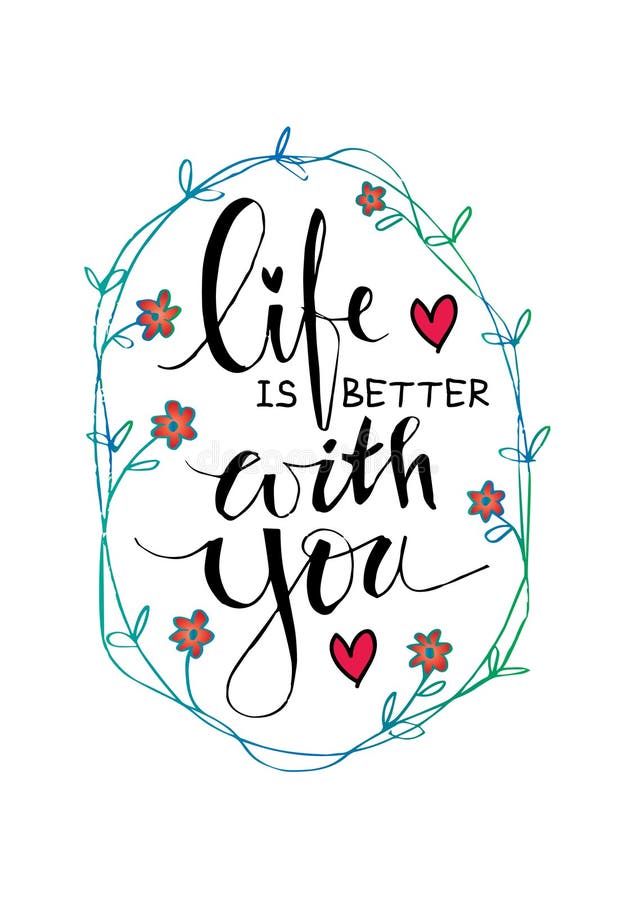 A vida é melhor com você ilustração royalty free