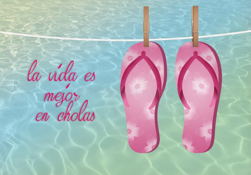 A vida é melhor nos flip-flops ilustração do vetor A vida é melhor nos flip-flops ilustração do vetor
