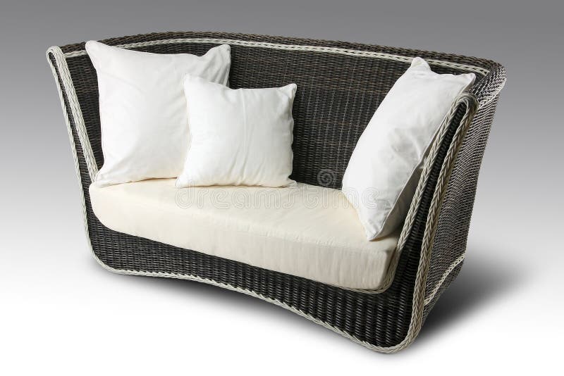 Vide- soffa med kuddar royaltyfri bild Vide- soffa med kuddar royaltyfri bild