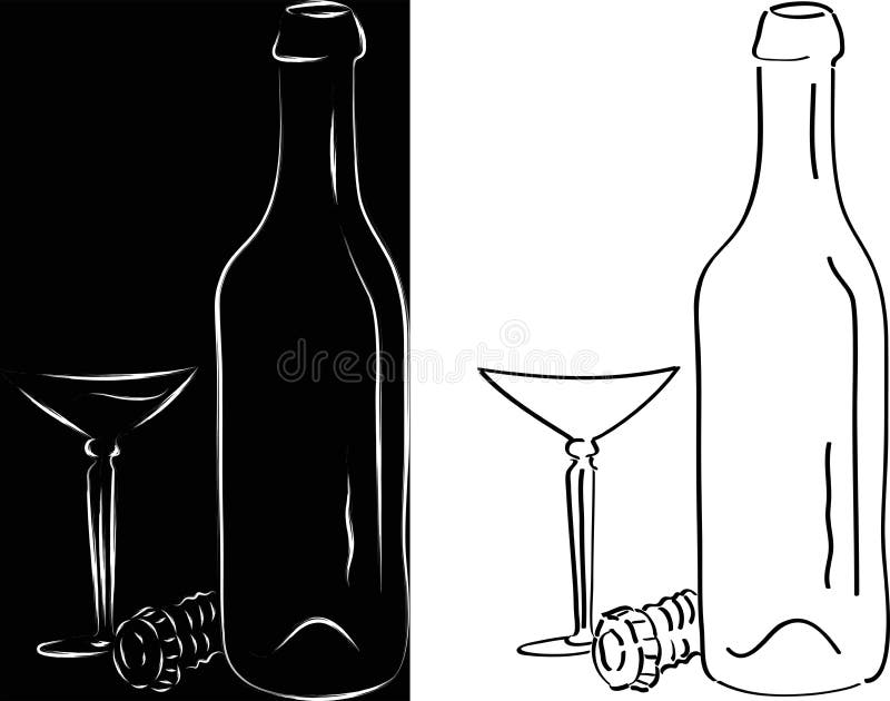 Garrafa de champanhe ilustração royalty free