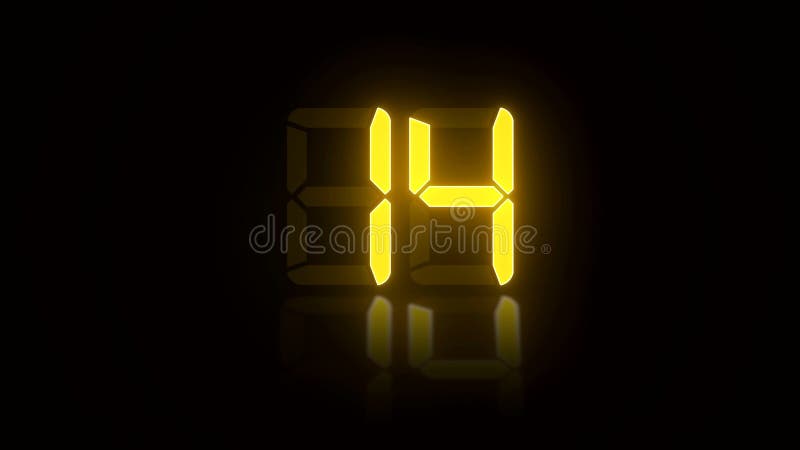 Video animation - digital display in orange with a countdown from 30 down to zero stock illustration