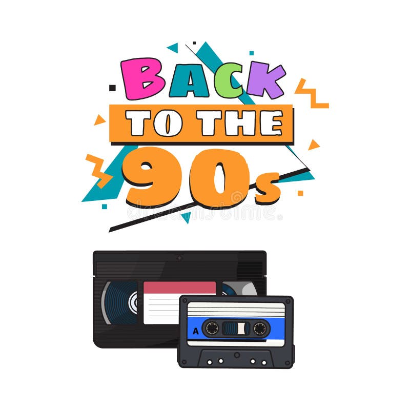Video and Audio Cassettes, VHS and Audiotape from 90s Stock Vector ...