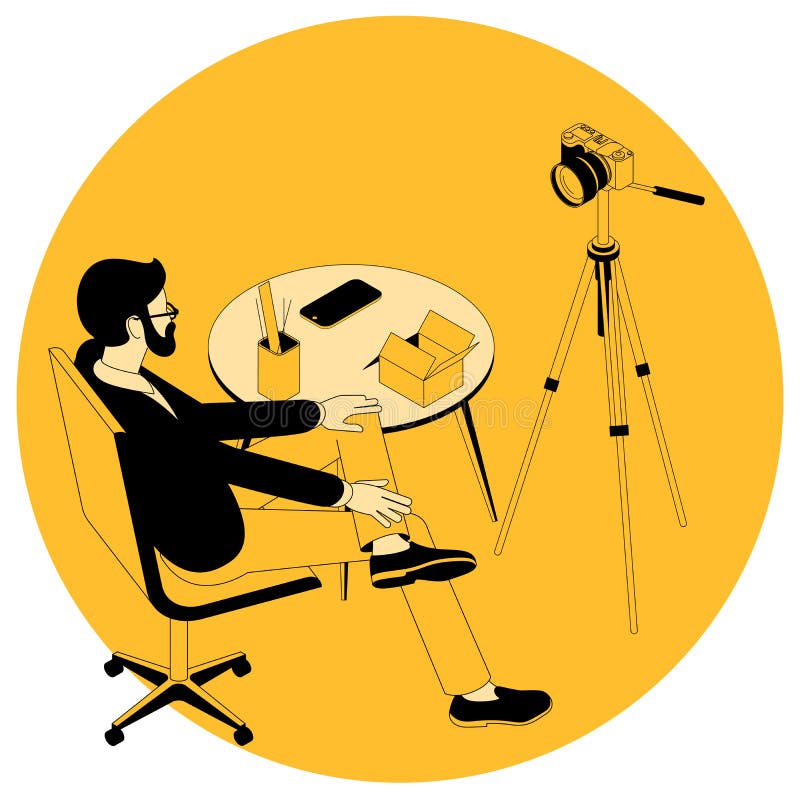 Video blogging and marketing royalty free illustration