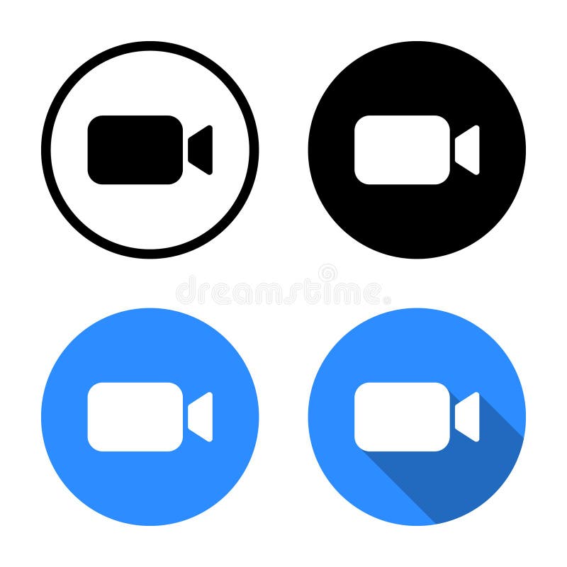 Video call icon button in generic style. Communication camera sign symbol vector illustration