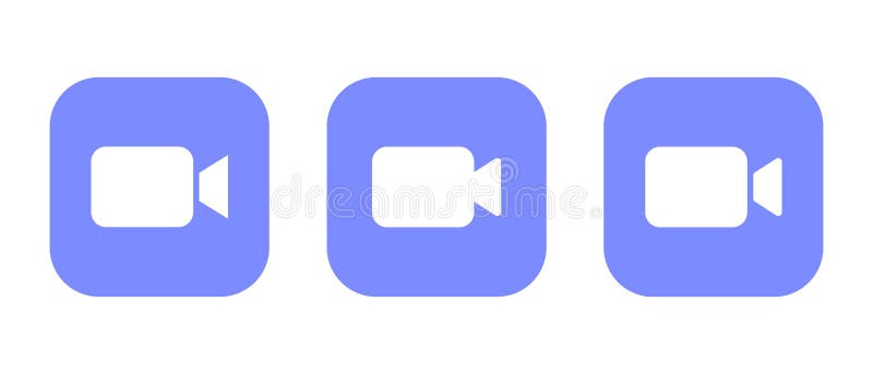 Video call icon on square background. Social media camera button vector royalty free illustration
