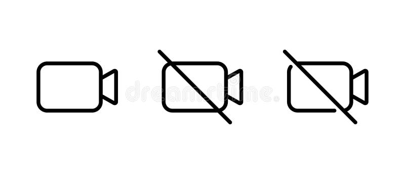 Video call outline icon in generic style. Virtual camera sign symbol royalty free illustration