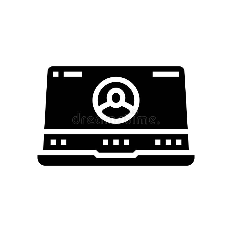 Video call screen hybrid work glyph icon vector illustration stock illustration