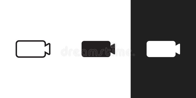 Video camera icon in 3 form. Vector illustration