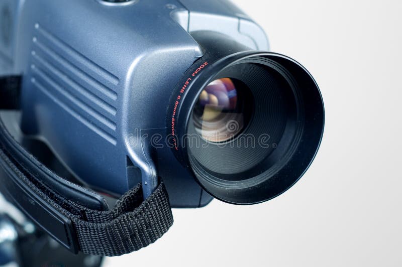 Video camera lens pointing to the right 1 stock photography
