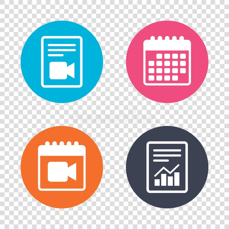 Video camera sign icon. Video content button. stock illustration