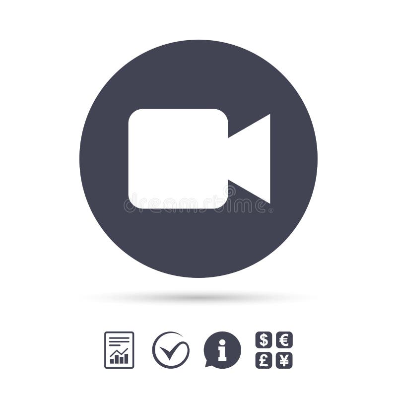 Video camera sign icon. Video content button. royalty free illustration